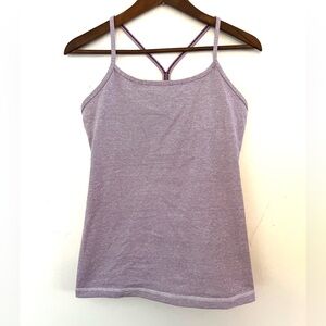 Lululemon Sports Tank Top with Built In Support Size 8 Purple and White